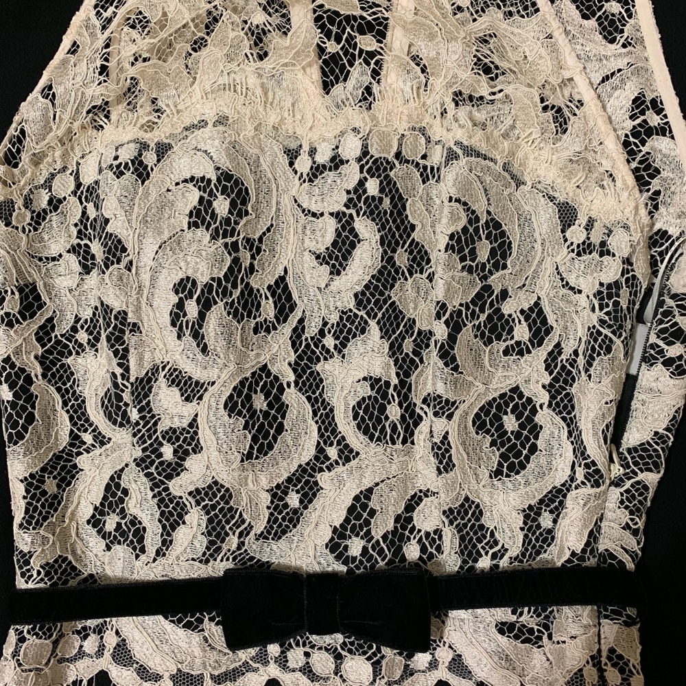 Karen Millen Ivory Lace Black Shift dress S - Picture 8 of 8